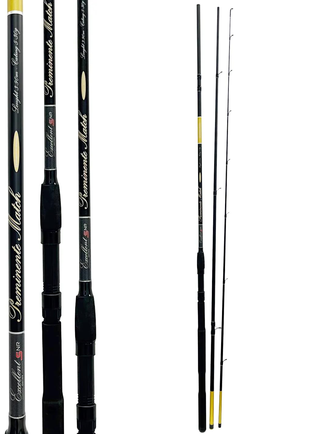 Kolpo Preminente Match – Canna da Pesca Inglese 3.90m in Carbonio Alto Modulo, Azione 5-30g, Anelli Ksic, Manico EVA Ergonomico – Leggera, Bilanciata e Potente