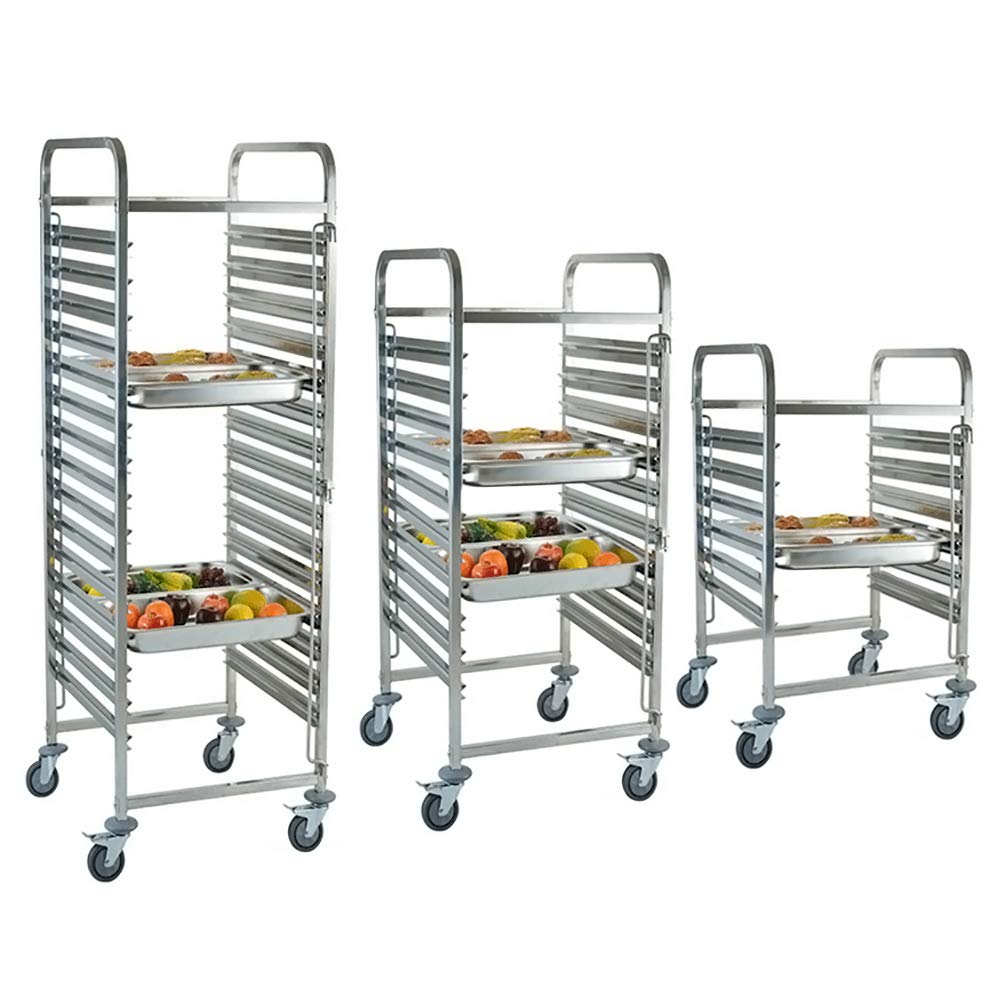 XEMQENER 15 Tier Stainless Steel Kitchen Rolling Cart Commercial