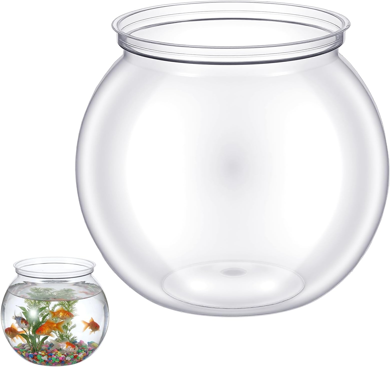 CIATBYYJ Small Plastic Fish Bowl - 27 Oz Mini Decorative Fish Bowl Unbreakable Round Heavy Duty Fishbowl Plastic Ivy Bowls for Candy Dishes, Centerpiece Vases, Party Decorations