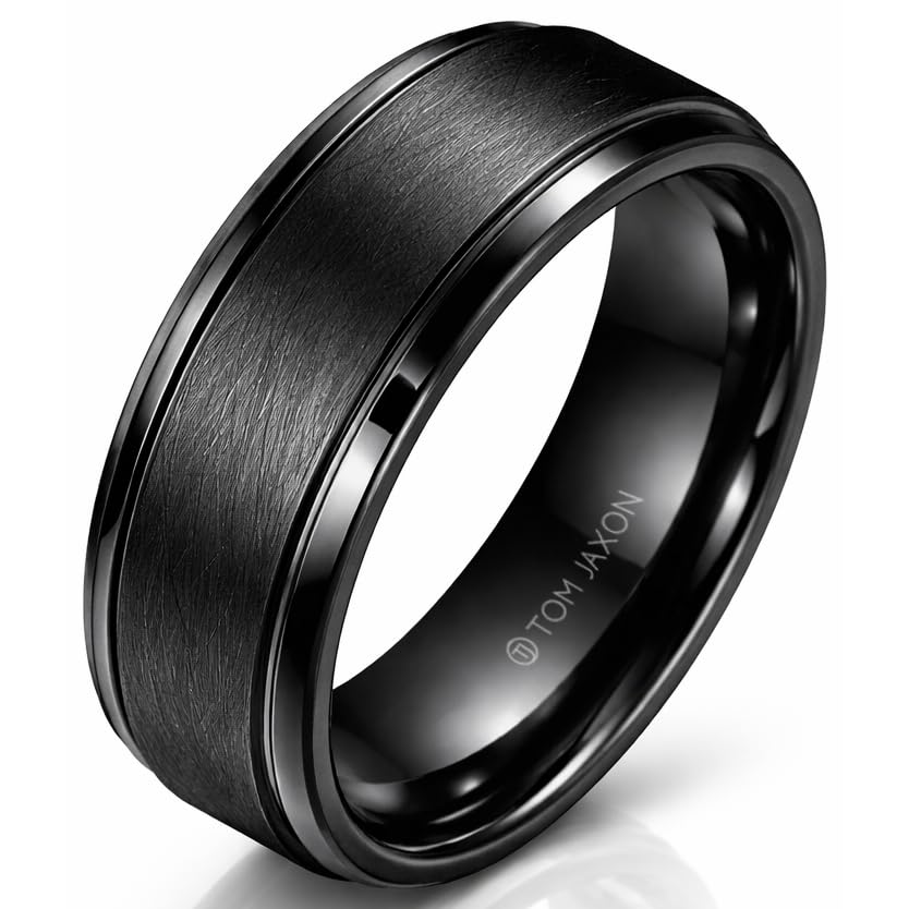 Bague en tungstène noir homme idéale pour le quotidien et les sorties