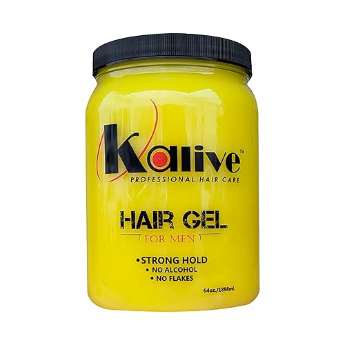 KALIVE Gel de peinado para hombre de 64 onzas, fijación fuerte y brillo ligero todo el día, producto de cabello para hombre, aroma fresco, sin