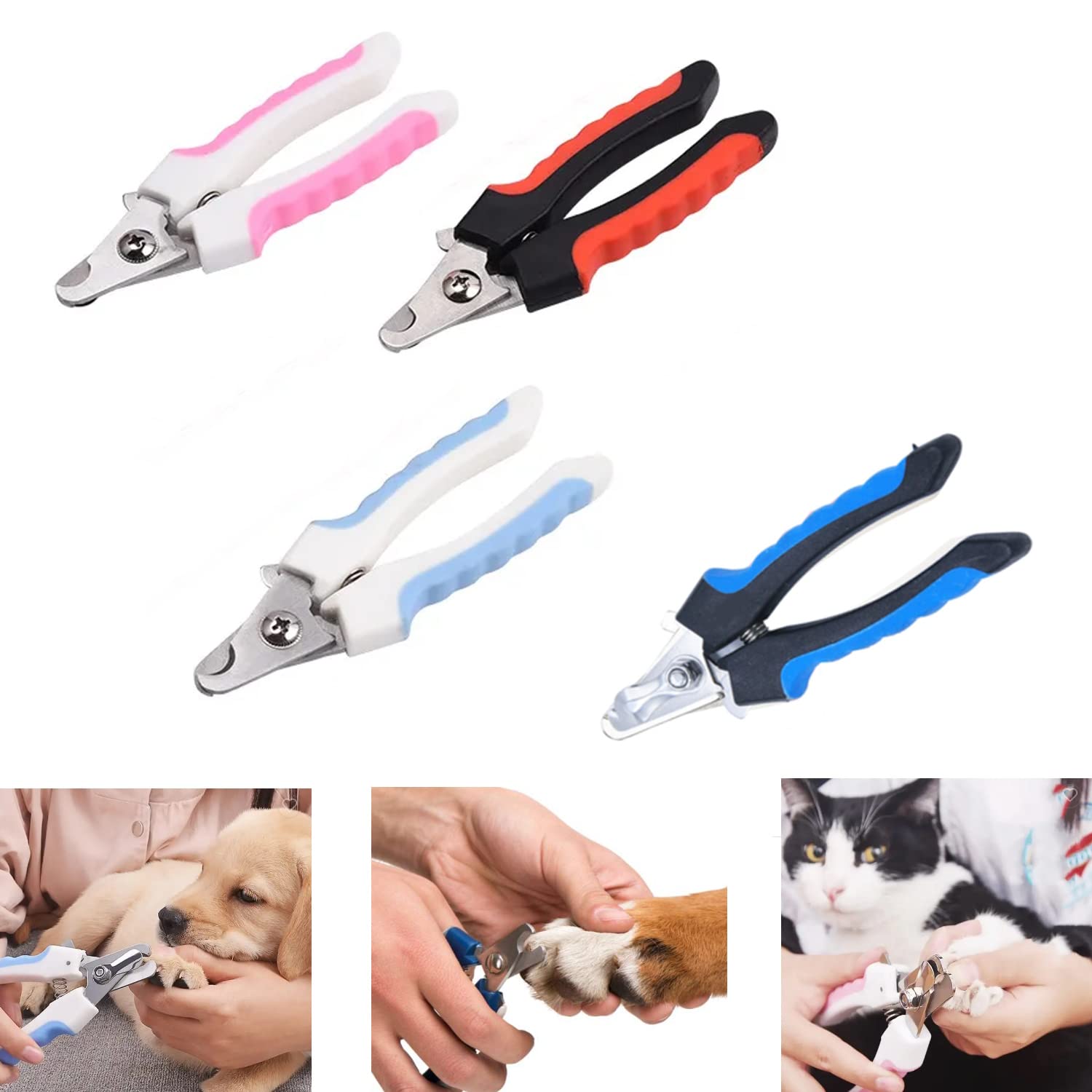 healthbe, Dog & Cat Nail Clipper, Pet Nail Cutter with Safety Guard, for Large and Small Animals PETNC (Blue/White) - Image 4