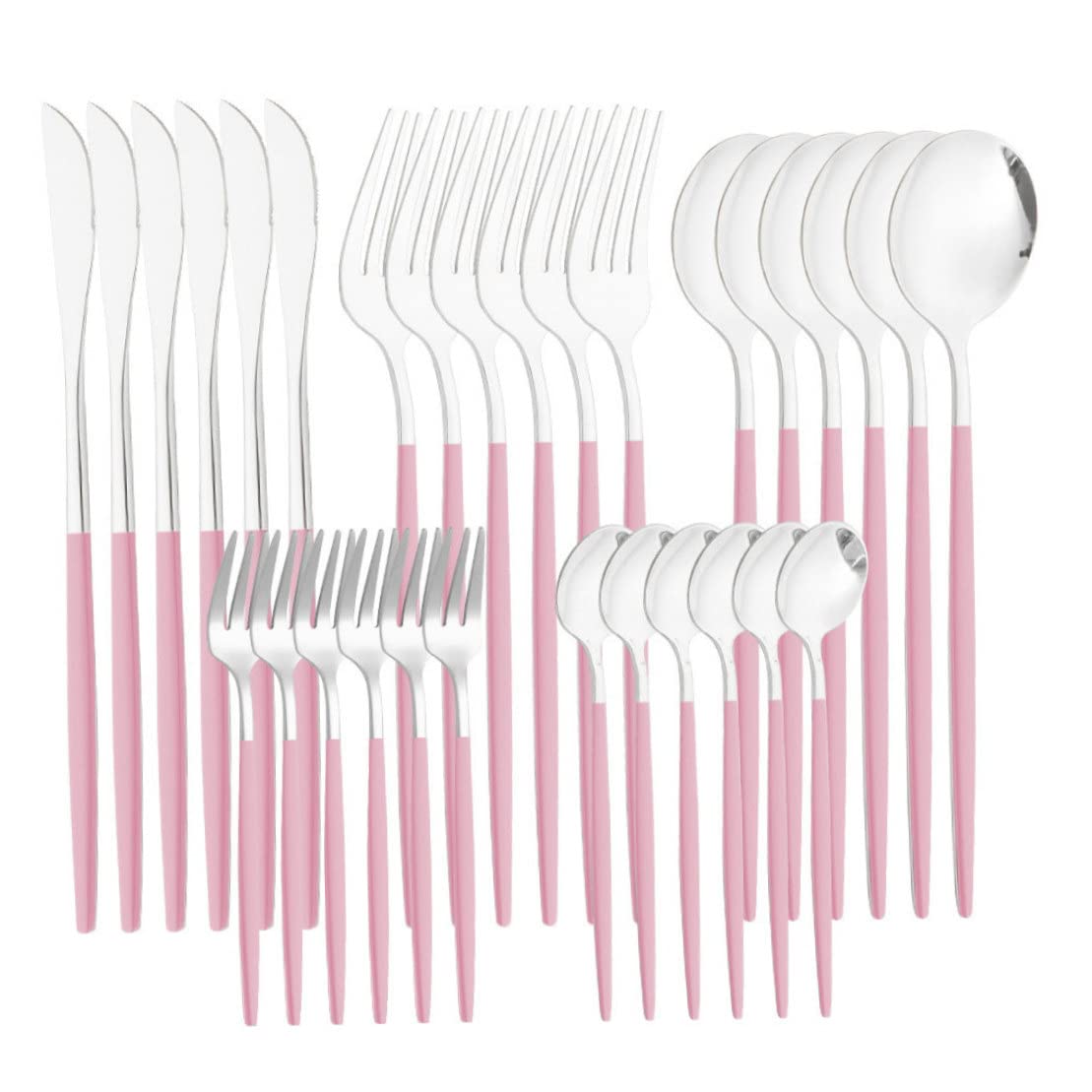 Xoeryoy Silverware Set Stainless Steel Flatware Tableware Cutlery Utensil Set for Kitchen 30PCS