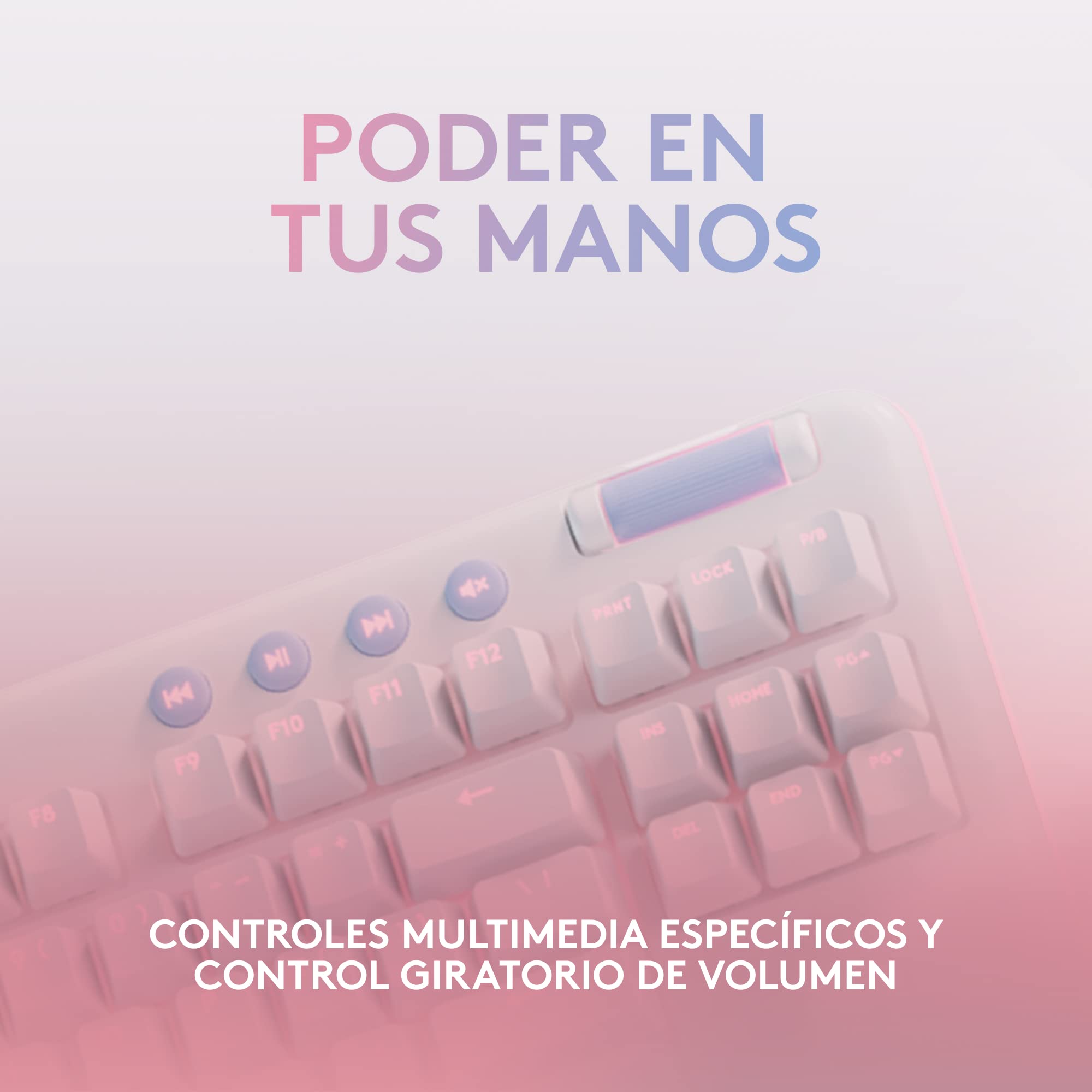 Logitech G G713 Teclado Para Gaming Con Cable Con Iluminación LIGHTSYNC RGB | Interruptores Táctiles (GX Marrón) Reposamanos Para Teclado, Con PC y Mac, Blanco Niebla, QWERTY US INT'L - Niebla blanca
