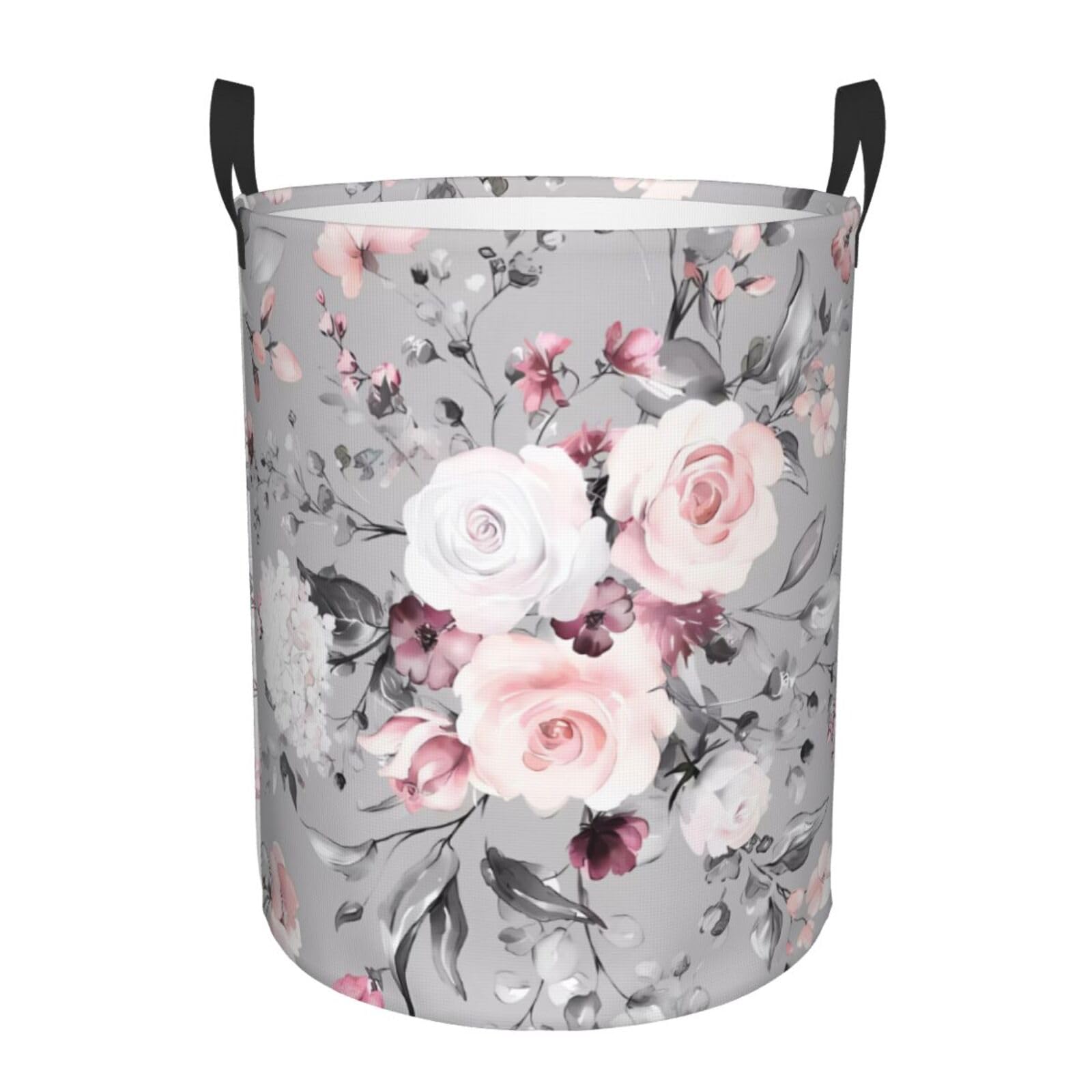 M Circular Hamper Plant Floral Flowers Print Storage Basket for Home