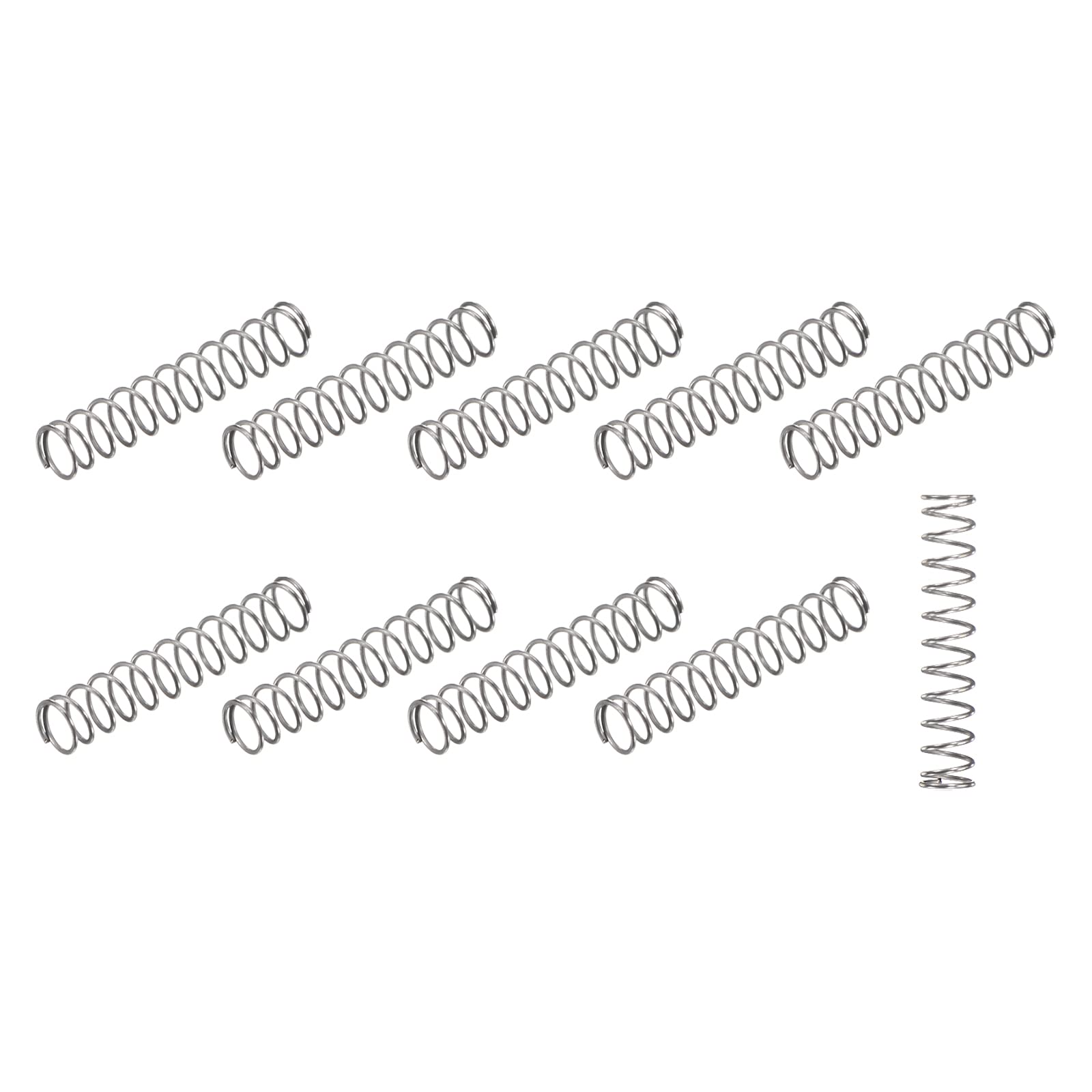 METALLIXITY Compression Springs (0.5x5mm OD,25mm Free Length) 20Pcs, 304 Stainless Steel Extension Spring - for Shop Home Repairs, DIY Projects, Silver Tone — Amazon image 15