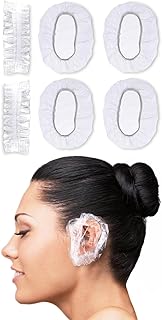 200 Pcs Ear Covers for Shower - Lightweight Disposable Ear Covers For Hair Dye, Stretch Up To 4.6" for Comfortable Wear - Protection from Water Splashes and Chemicals During Hair Wash and Coloring