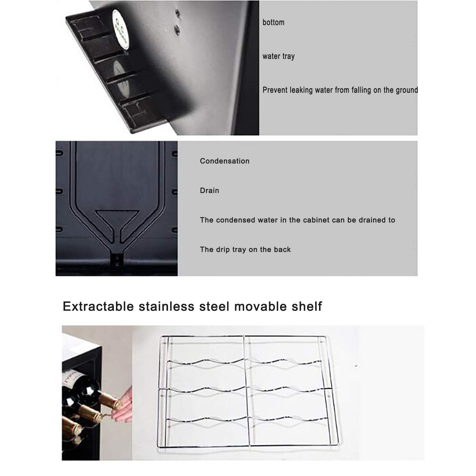Ljlzxpbus Wine Cooler 28 Bottle Dual Zone Wine Refrigerator With Stainless Steel Tempered Glass Door Hollow Tempered Glass Insulation Fit Champagne Bottles, Fre on Fridge.com - View 5