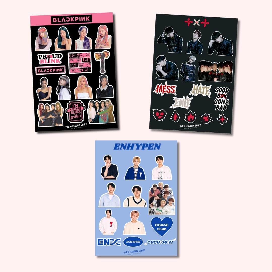 K-Pop Sticker Set – 60 Stickers on 4 Sheets | Matte Finish Stickers for Journals, Laptops, Diaries & Scrapbooks | Ideal for Every Fans