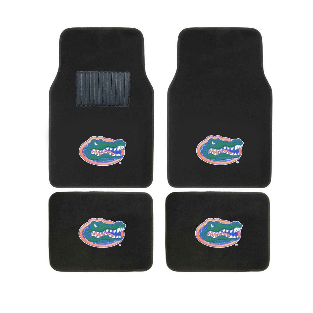 AAC FANMATS NCAA Carpet Floor Mats Bundle with Head Rests for Florida Gators Fans Officially Licensed(6 Items)