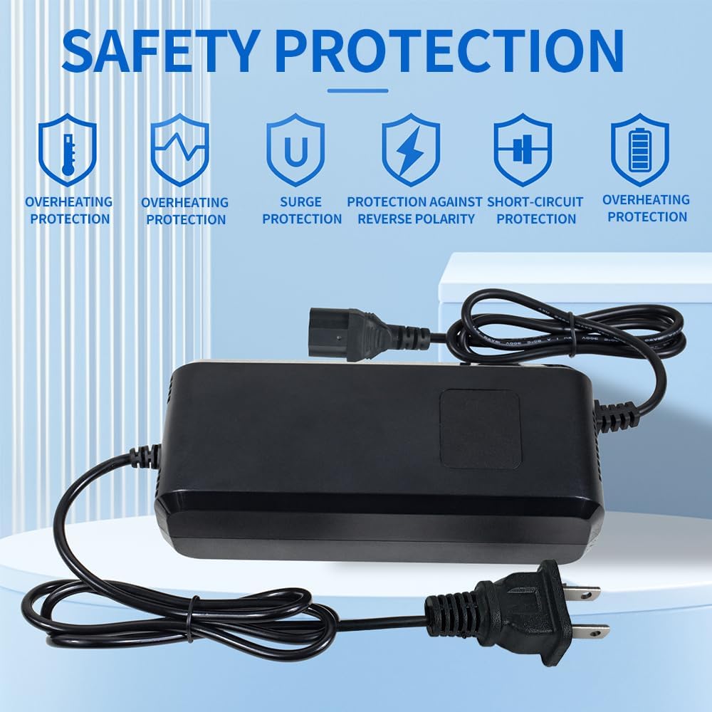 YZPOWER 58V 4A Lead Acid Battery Charger for 48V 20Ah GLE AGM Lead Batteries Pack,Smart AC Charger Adapter with Display Built-in Fan 3pin Plug