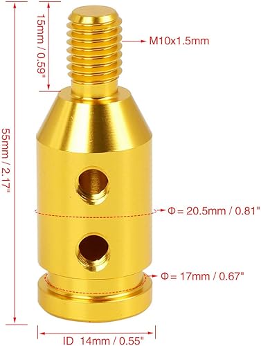 Miniatura 10 de X AUTOHAUX M10 X 1.5 Coche Universal Blue Gear Knob Adaptador para palanca de cambios no roscada