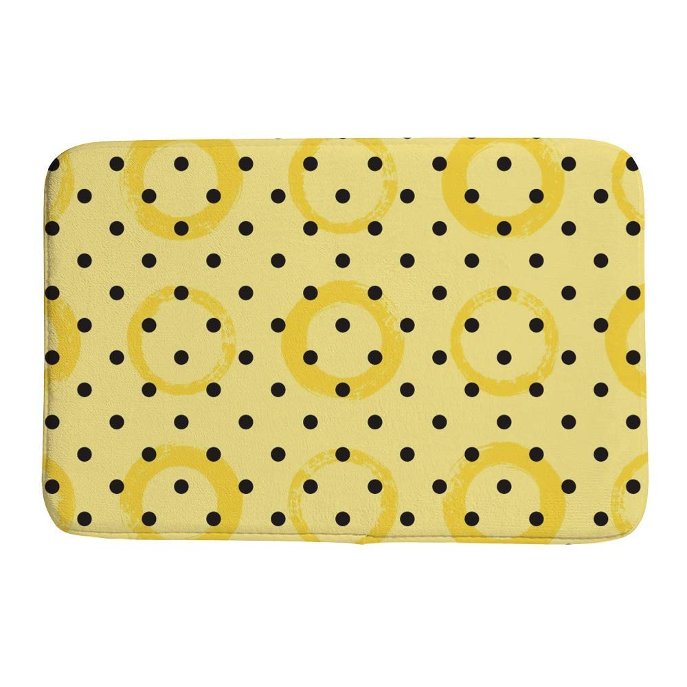 Tapis de salle de bain jaune et noir pour sortie de douche douce