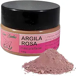 Máscara Facial Argila Rosa Revitalizante Hidratante Clareadora Reduz Irritações