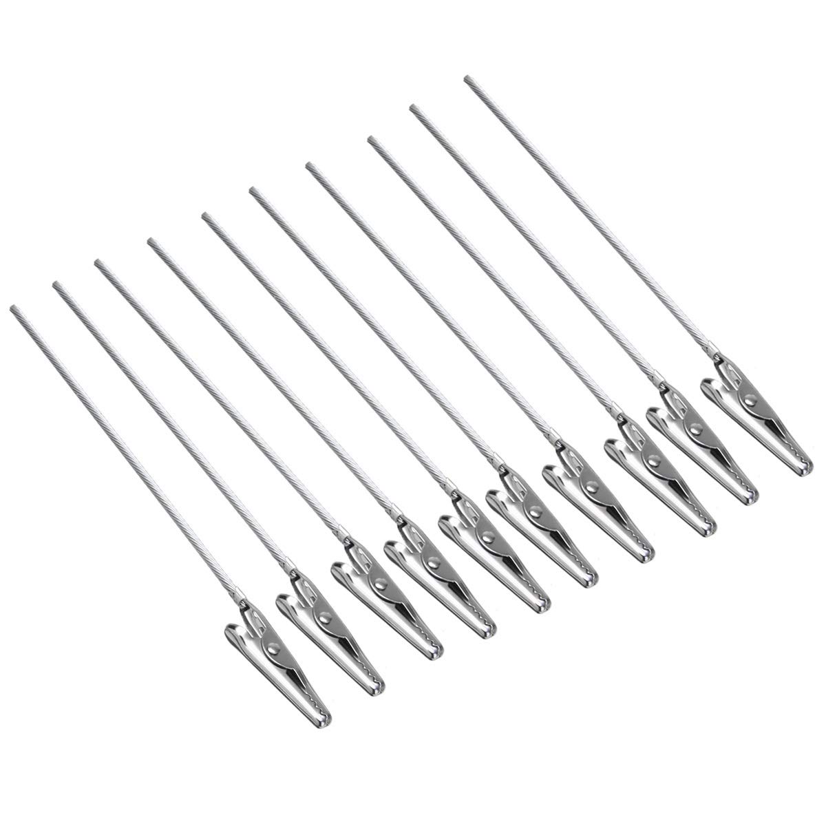 Pinces crocodile pour test électrique lot de 10 bornes métalliques de 4.7 pouces