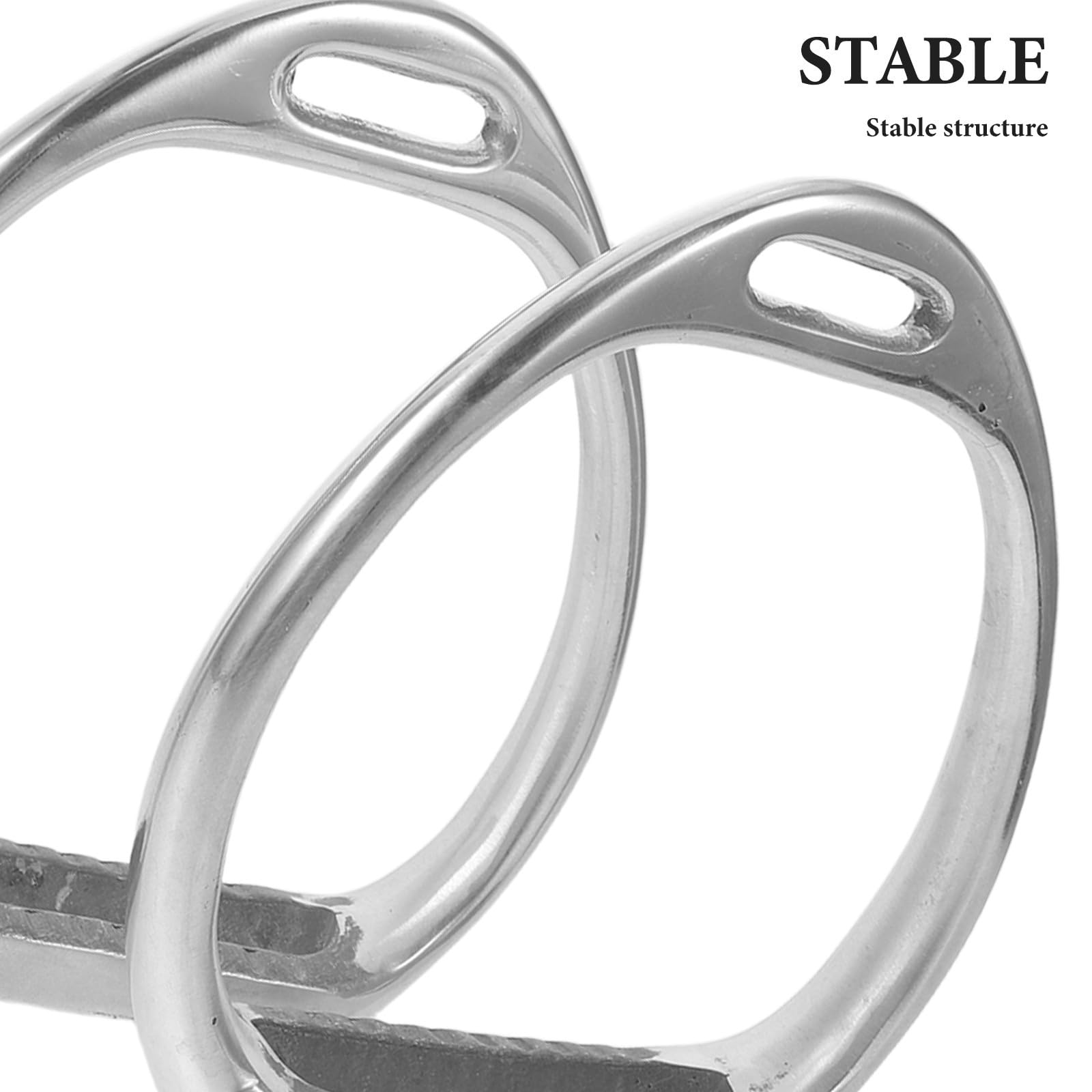 Luxshiny Steigbügel aus Aluminiumlegierung mit Rutschfestem Griff für Sattel Sicherheitsbügel für Tägliche Reitausflüge und Reitsportaktivitäten in Silber