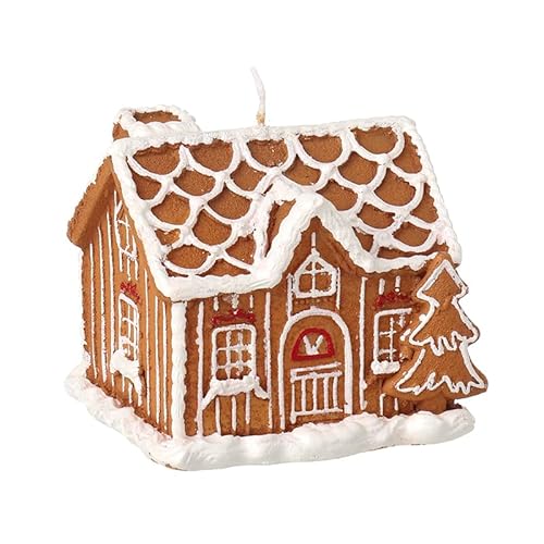 Heaven Sends Vela decorativa festiva de cera real con efecto glaseado para mesa o mantel de Navidad, 12 cm