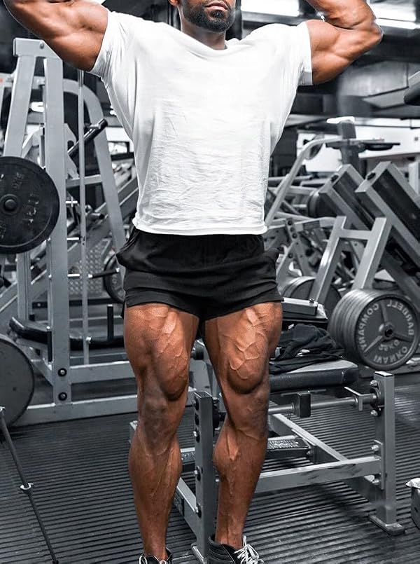 EVERWORTH Men's 5 Inch Inseam Workout Shorts Athletic Gym Bodybuilding Casual Running Shorts White US S by EVERWORTH - Used condition - Image 3