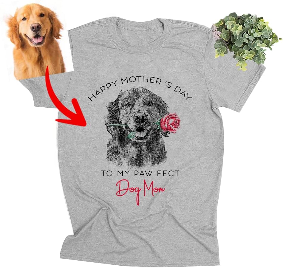Pawarts Dog Tshirts for Women - Personalized Mothers Day Dog Mom Gifts for Women Birthday