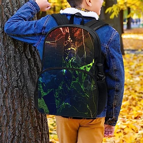 AmzPrint Red Green Blue Marble Backpack For Girls Kids 17 Inch Backpack Lightweight Bookbags For Elementary Middle School4