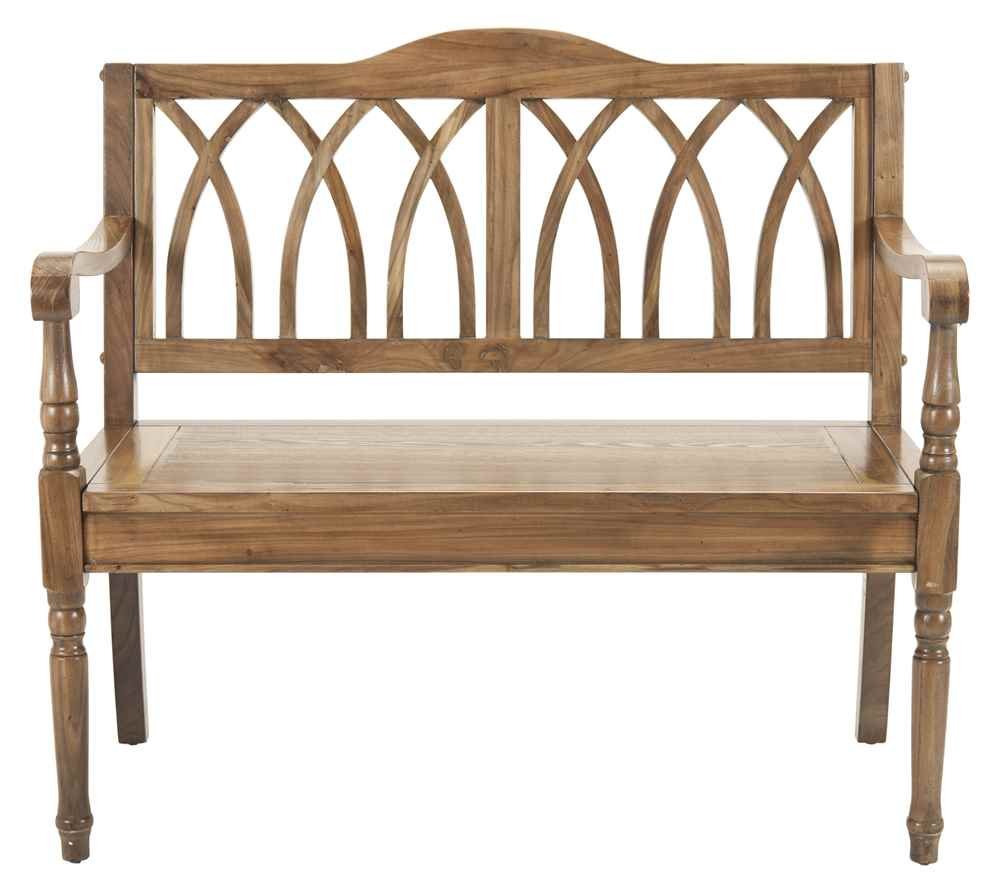 SAFAVIEH Furniture - Benjamin Bench - Oak - Solid Wood - Farmhouse High-Back Design - Ideal for Entryway, Living Room, Dining Room, 17.1" Seat Height (AMH6500E)