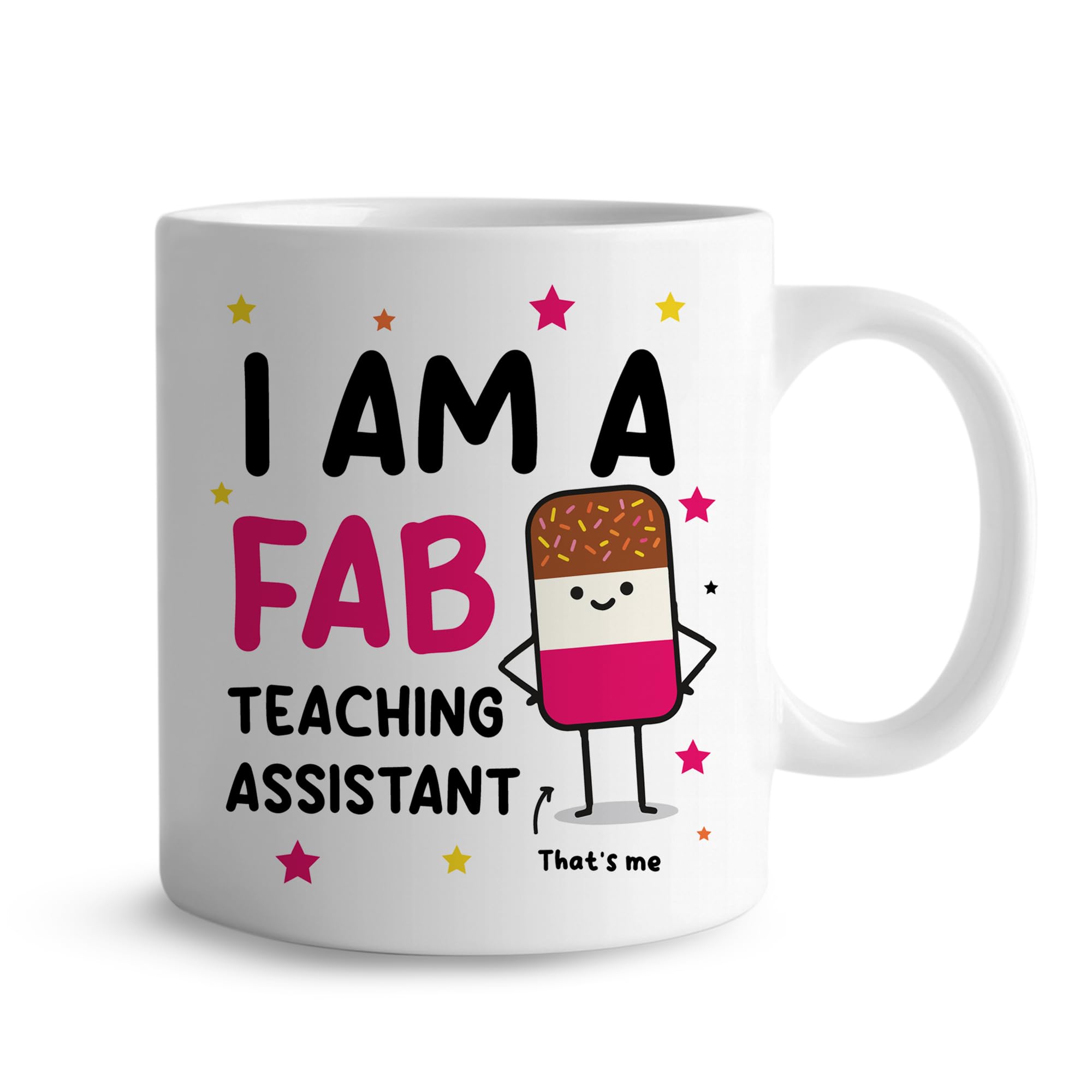 RED OCEAN Gift for Teaching Assistant Thank You Gift FAB TA Mug Teacher Appreciation to Say Thank You Teaching Asssistant Gifts for Men Women Novelty Leaving Teacher Keepsake