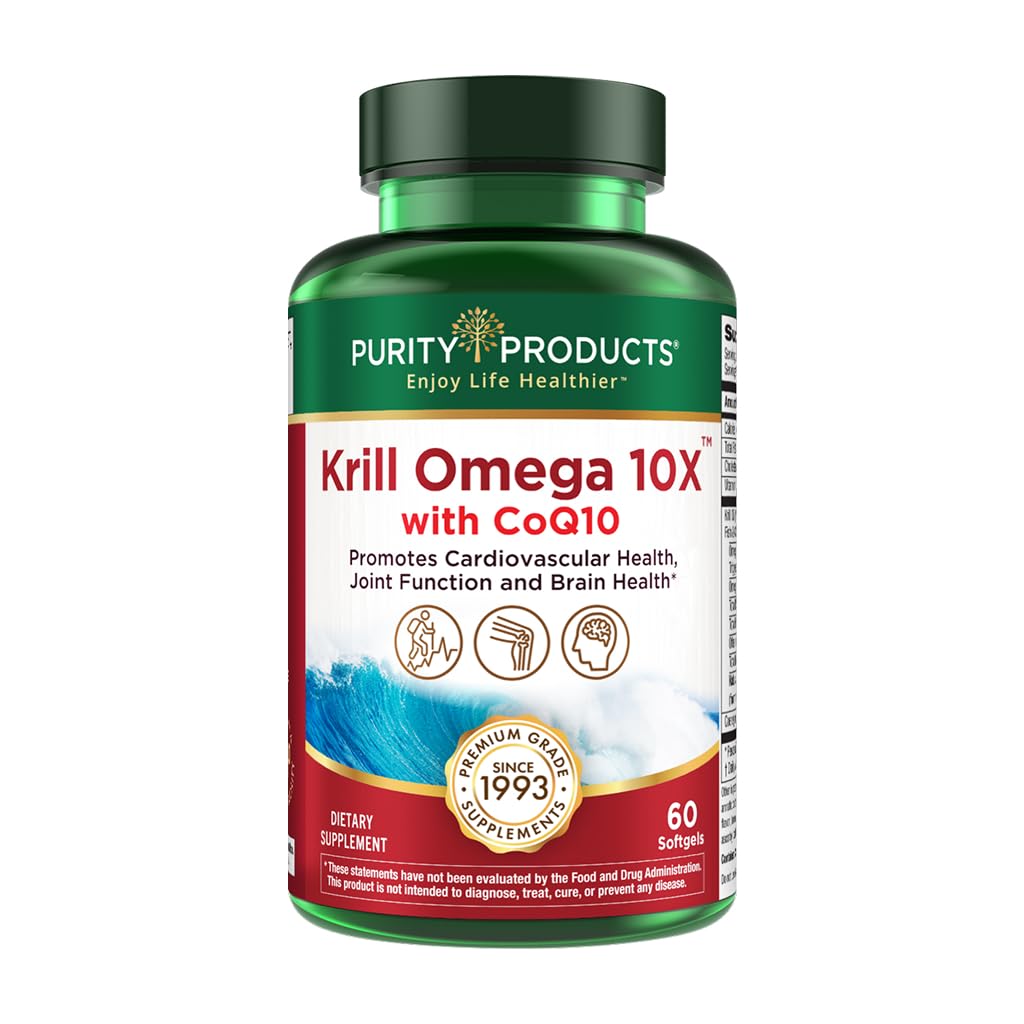 Purity Products Krill Omega 10X More EPA & DHA with CoQ10 & Krill Oil