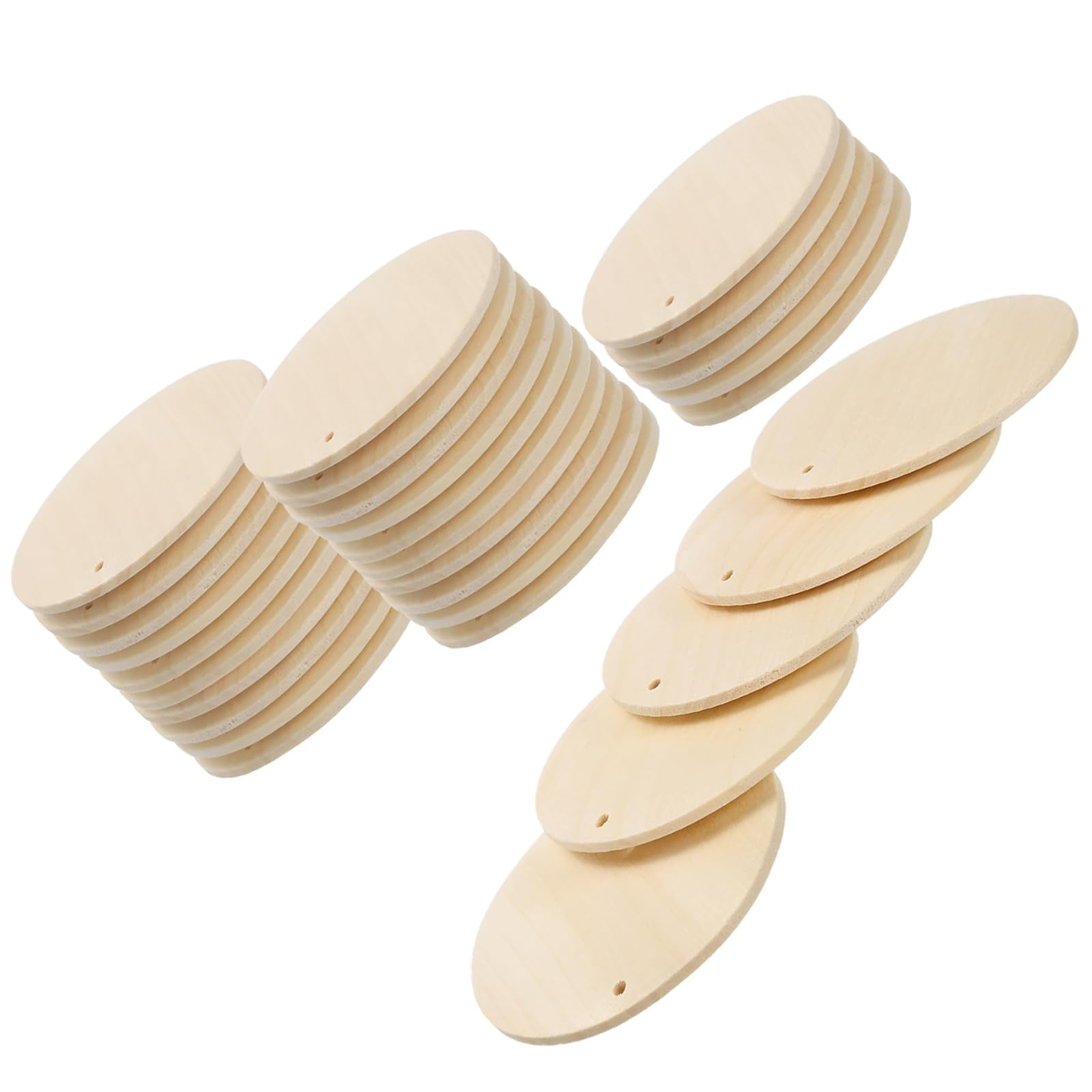 Disques ronds vierges en bois de 60 mm Unifizz avec trous pour loisirs créatifs x20
