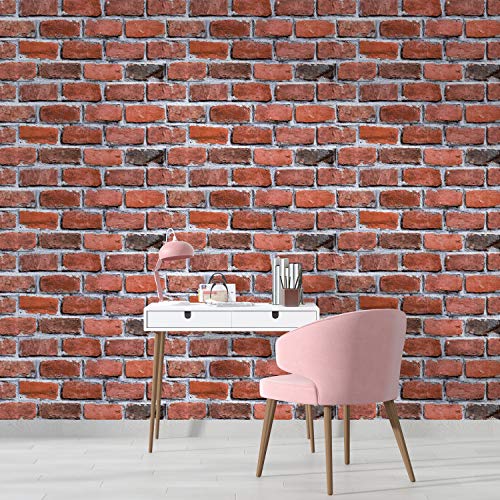Image of DWELLSINDIA Rough Bricks Self Adhesive Peel and Stick PVC Wallpaper Waterproof, Scratch Resistant, Laminated (41x244 CM, Natural, Matt)