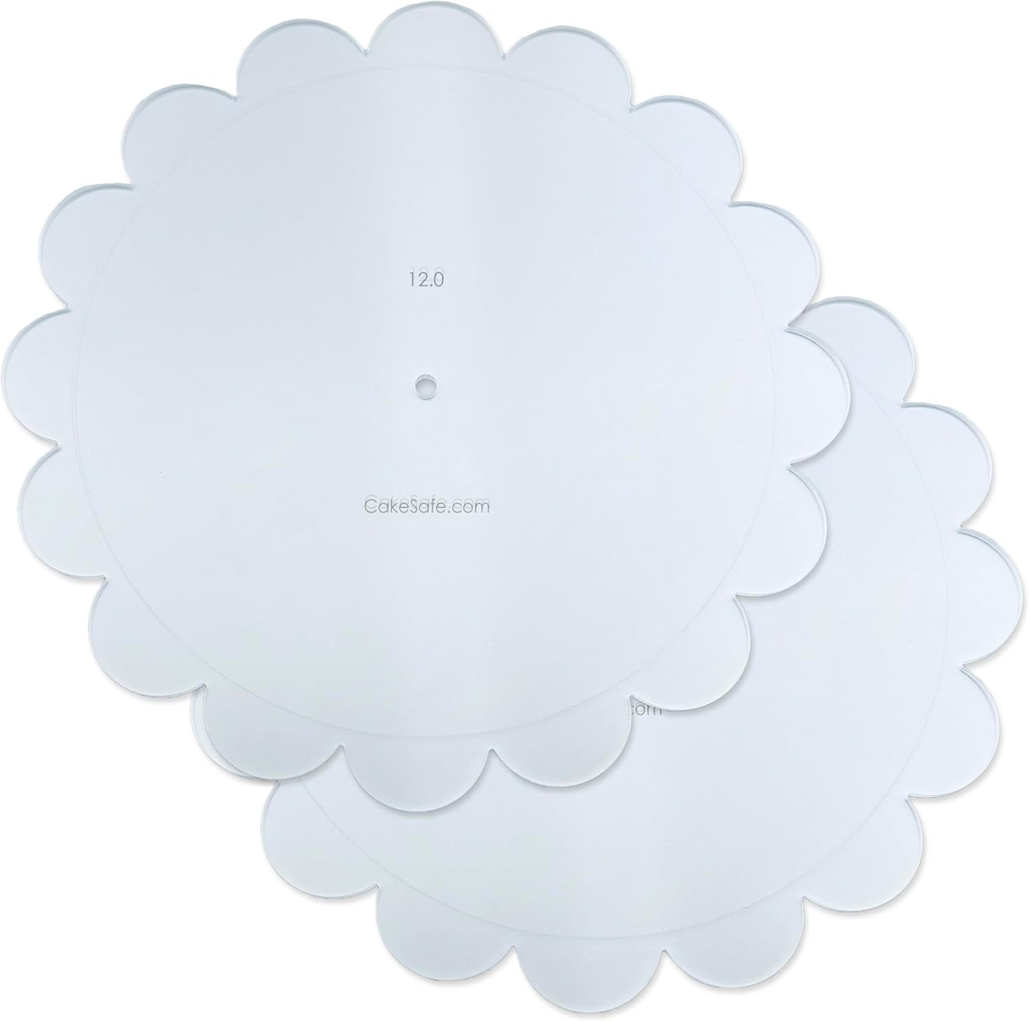 12 Inch Scallop-Petal Disk Set-Novelty Shaped Acrylic Disks for Cake Decorating