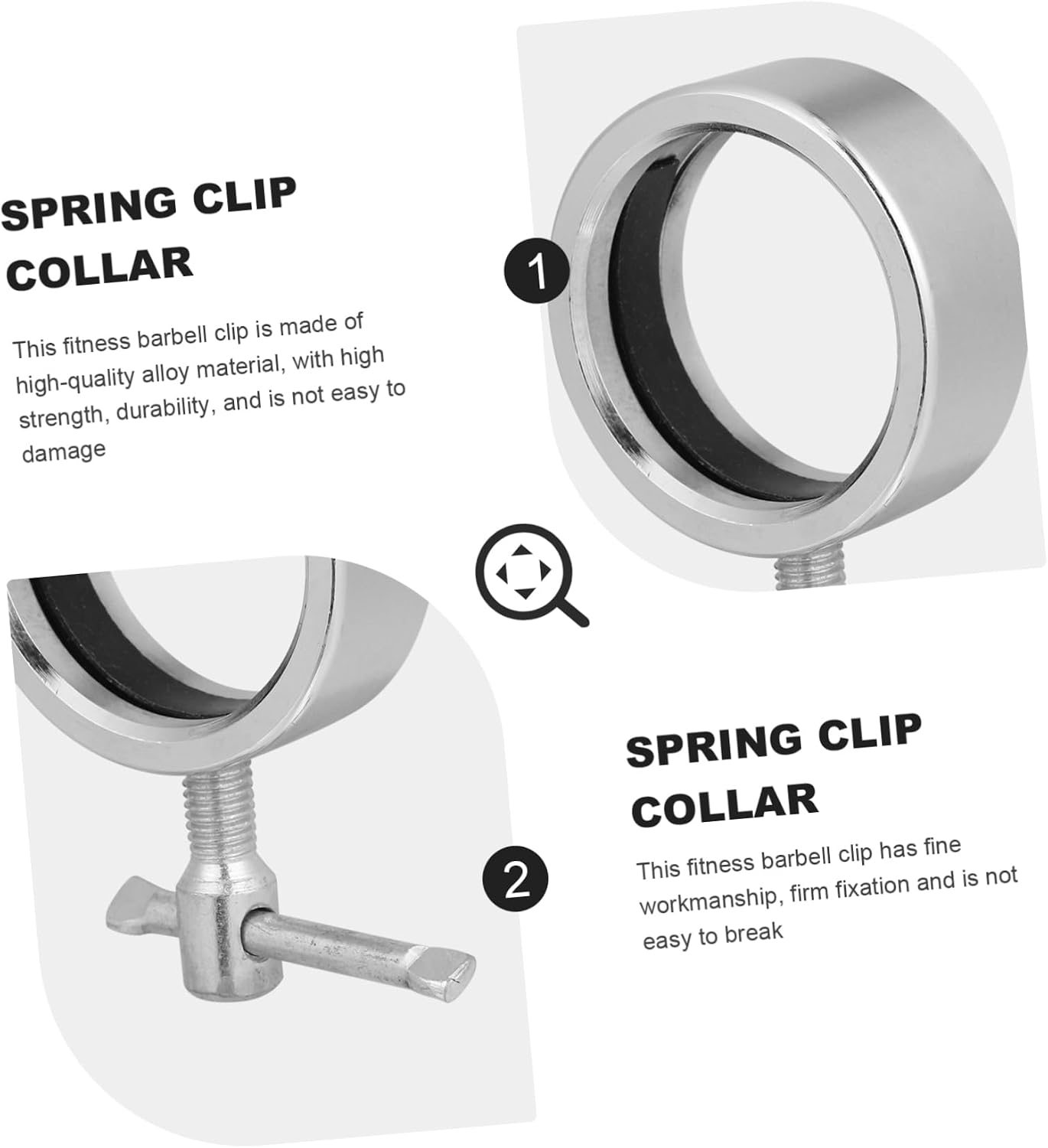 Spring Clip Barbell Collars Heavy Duty Exercise Clips for Weight Bars Construction Easy to Install for Weightlifting and Strength Training