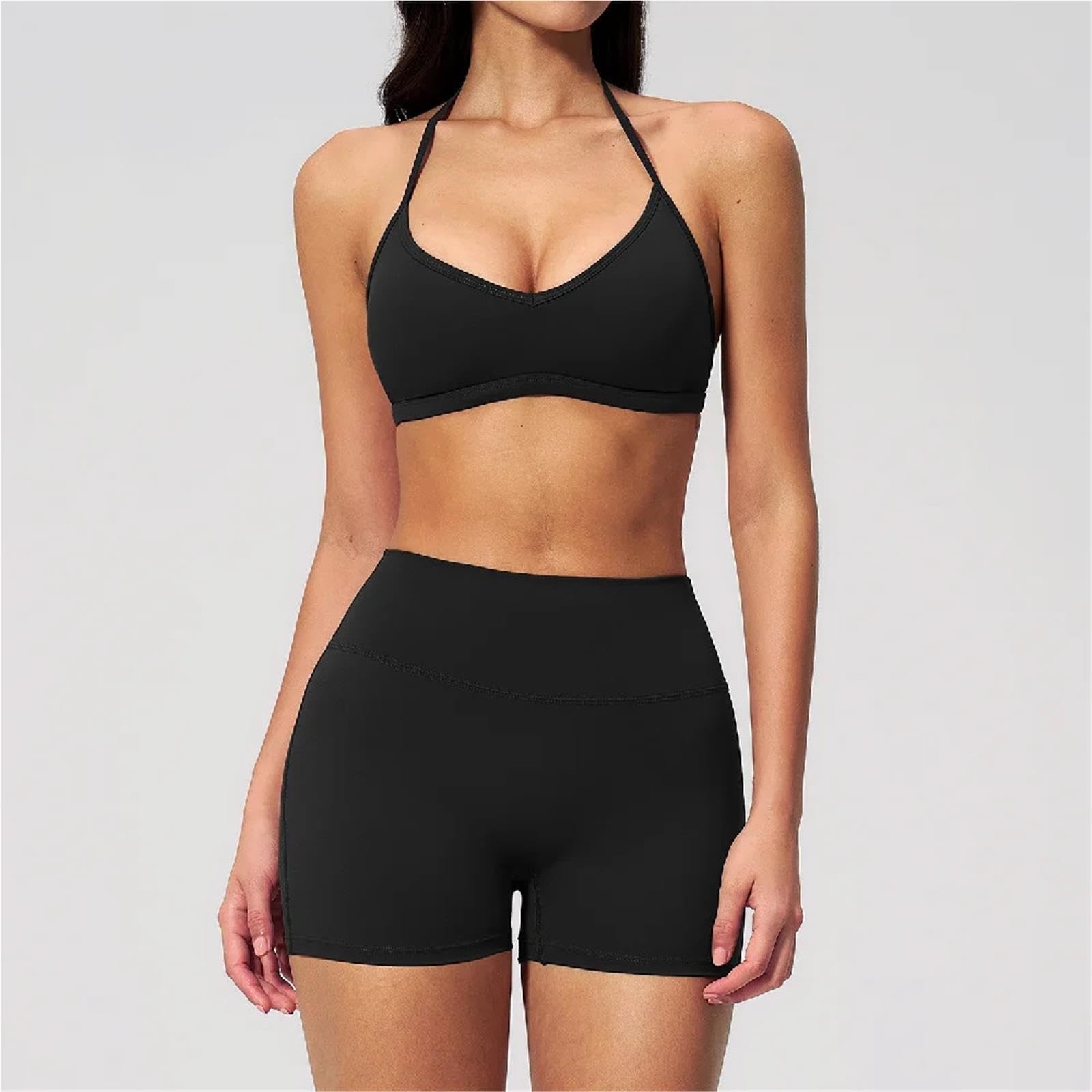 Conjunto Yoga Verano 2 Piezas Mujer Chándal Ropa de Entrenamiento