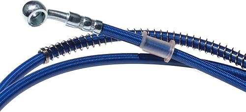 Miniatura 6 de PRO BAT 86" Manguera de línea de manguera de freno hidráulico trenzada para scooter GY6 chino, ATV, Dirt Bike, Go Kart, 10mm extremos Banjo azul