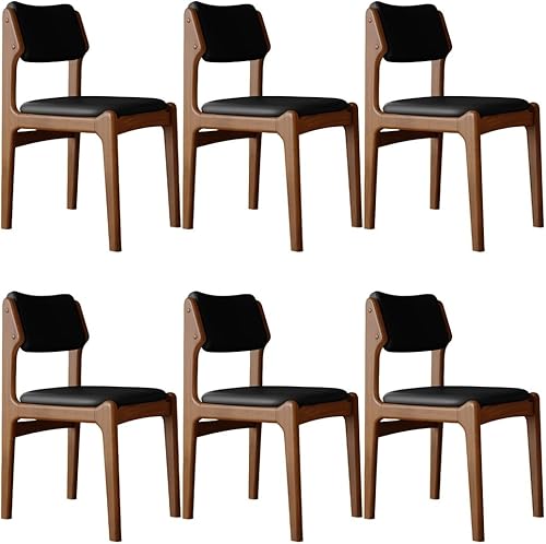 Miniatura 57 de YVYKFZD Wooden Dining Chairs Set, Leather Dining Room Chair with Back, Upholstered Kitchen Chairs, Armless Living Room Chair, for Bedroom Offices