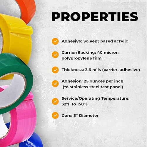 Miniatura 7 de WOD CSTC22SBA - Cinta de sellado de cartón verde, 2 pulgadas x 55 yardas, 2 mils de grosor, resistente cinta de embalaje industrial para mudanzas,