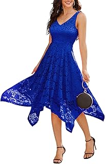 Women's Lace Cocktail Party Dress 2025 Handkerchief Hem Bridesmaid Prom Formal Dresses for Wedding Guest - Buy now