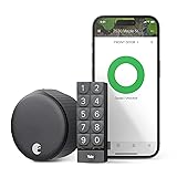August Home Matte Black Wi-Fi Smart Lock and Smart Keypad, Keyless Door Lock for Front Entry Door, Great for Guests and Vacation Rentals, AUG-SL05-KY1-G05