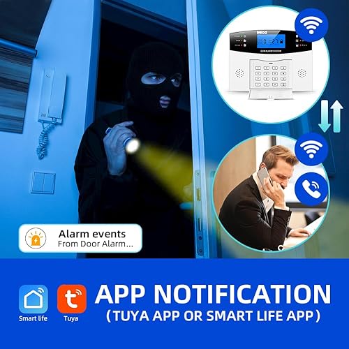 Miniatura 3 de Sistema de alarma para seguridad del hogar, kit de alarma antirrobo inalámbrico con GSMWiFi, control de aplicación para el hogar y toda la casa,