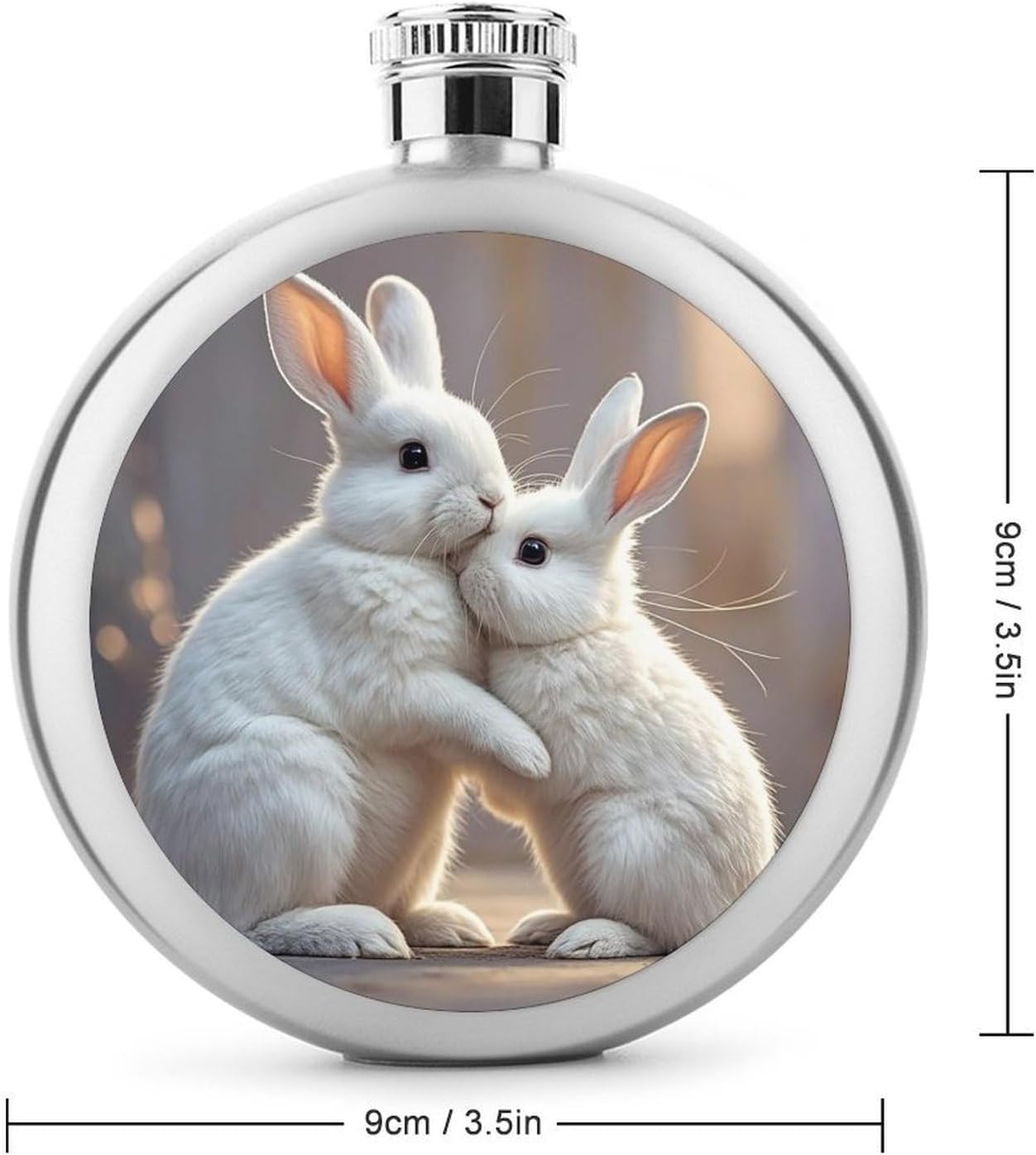 Bunny Hug Stainless Steel Flagon to 5 Oz with Screw Cap,Hip Flask for Men–Whiskey & Liquor Pocket Flask,Alcohol Flagon for Camping Drink Sports Outdoor Wine Bottle
