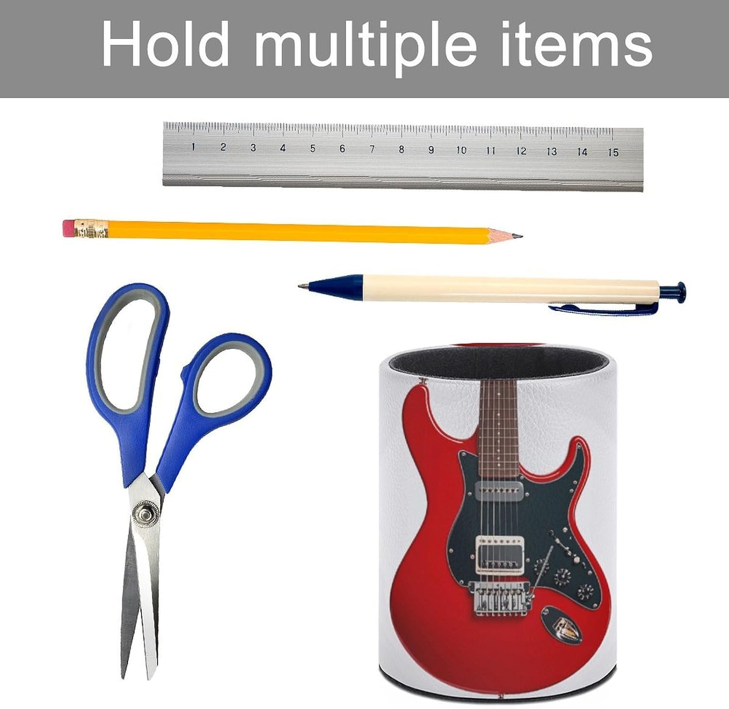 Electric Guitar Pen Holder Desk Organizer for Office Workspace image 5