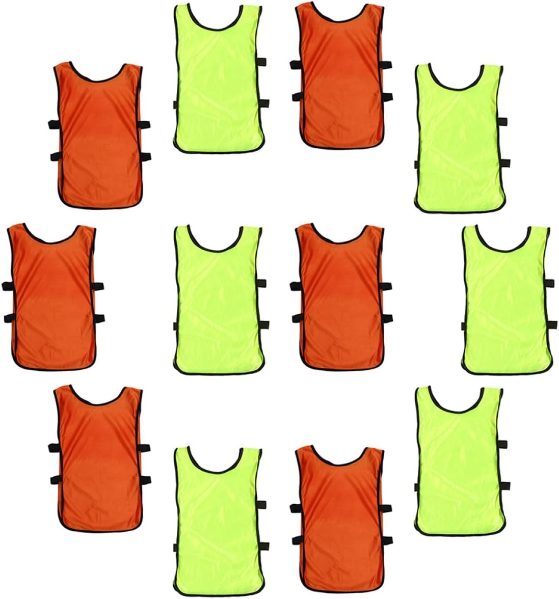 12Pcs Vibrant Colored Soccer Vests Breathable Professional Sports Pinnies for Boys Team Games Training Jerseys Lightweight Washable