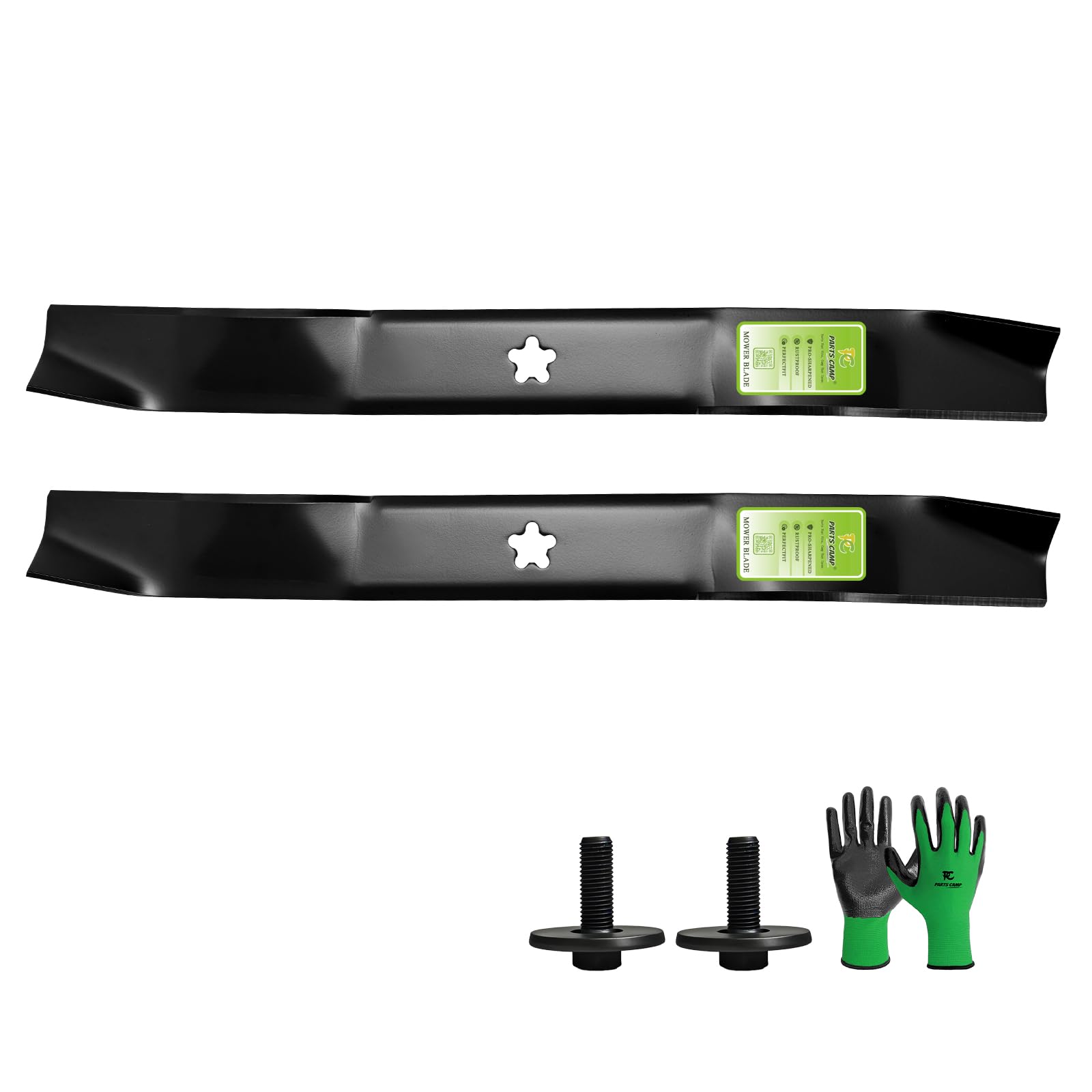 Parts Camp Juego de 2 cuchillas para cortacésped 134149 532134149 para cubierta de cortacésped de 42 pulgadas 138971 532138971 138498 532138498 cuchillas de repuesto para Hus qvarna YTH18542 YTA18542