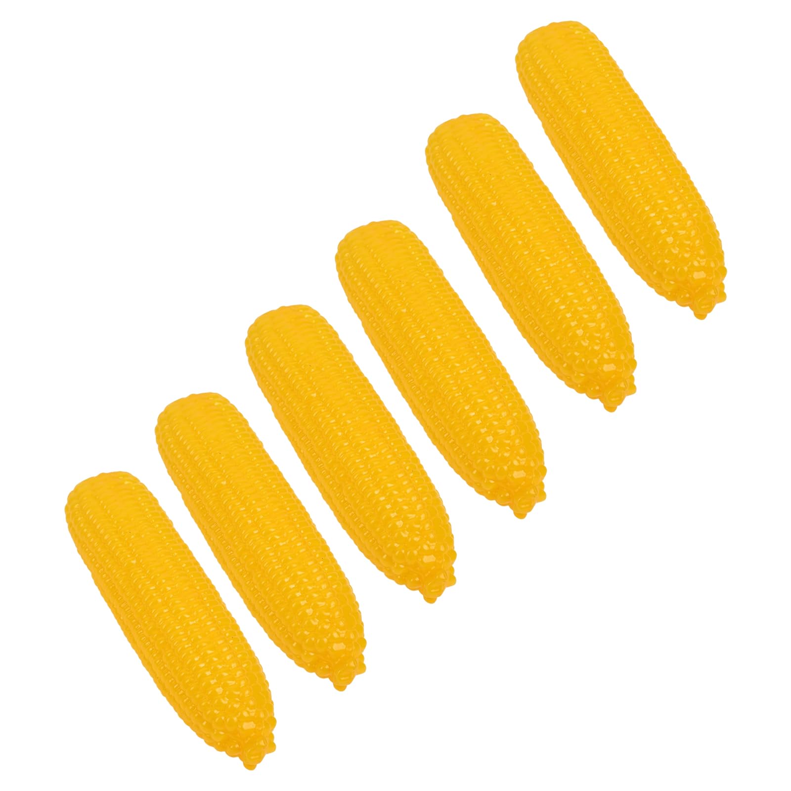 Kalttoy 6Pcs Realistic Artificial Corn Models Kitchen Vegetable Decoration for Display Thanksgiving Party Decoration Photography Realistic Vegetable Model