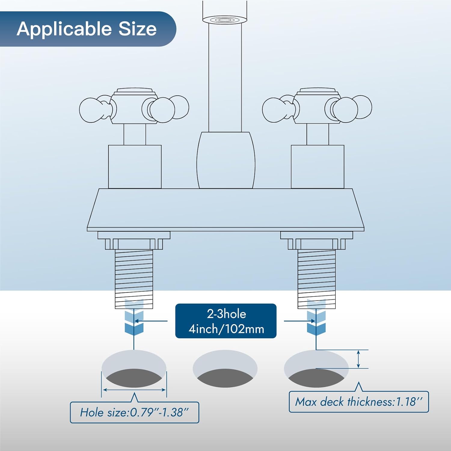 4 Inch Centerset Bathroom Faucets Double Cross Handle Bathroom Sink Faucet Deck Mounted Vintage RV Farmhouse Vanity Basin Mixer Tap with Pop up Drain,Matte Black - Image 6