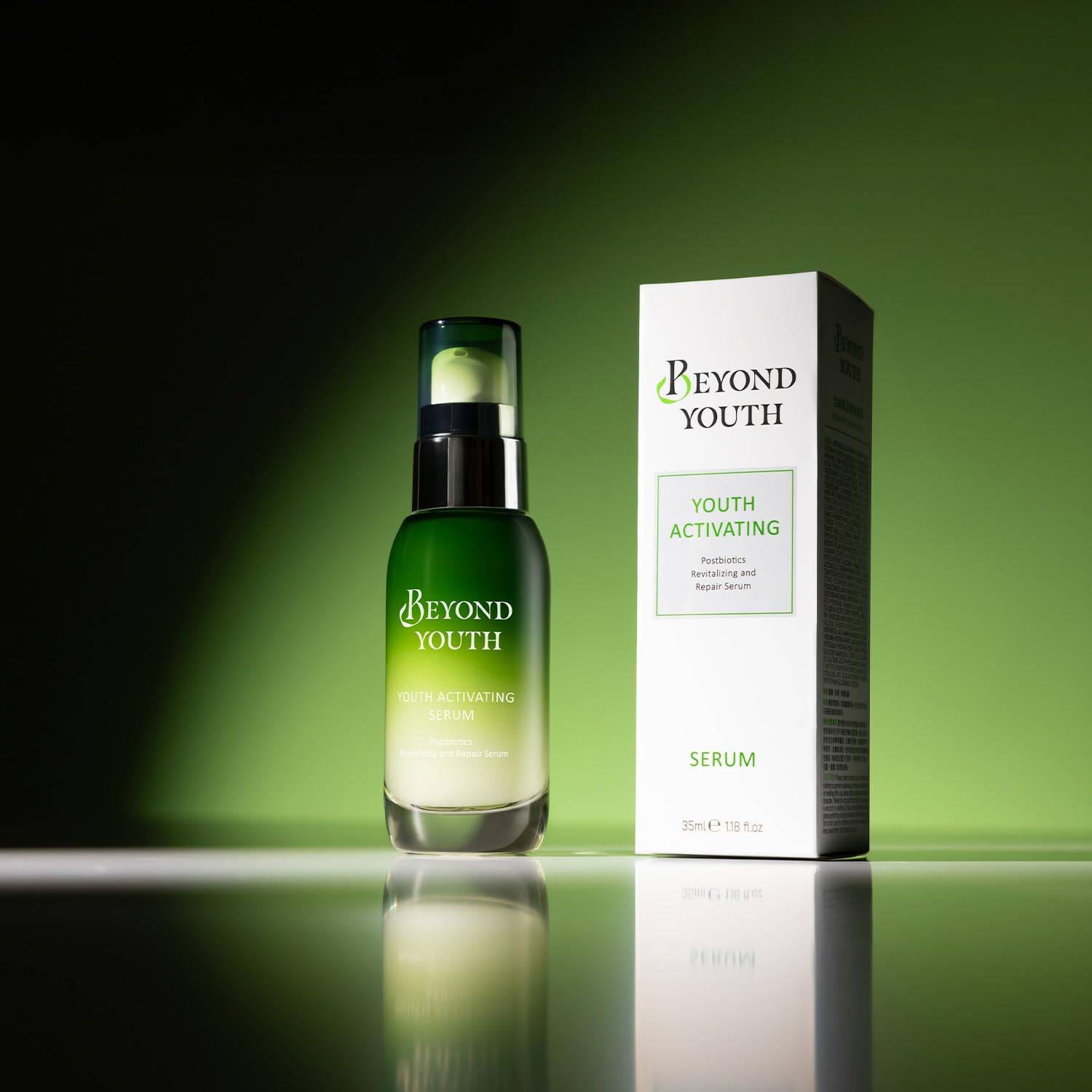 BEYOND YOUTH Sérum Activateur de Jeunesse - Revitalise & Répare les Peaux Sèches & Sensibles, Lysat de Ferment de Bifida, 7 Postbiotiques, Vitamine B5 & 6 Extraits d’Algues – 35 ml