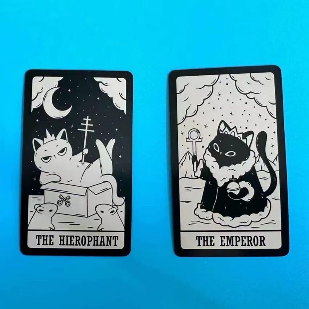 Baraja De Tarot Gato – 78 Cartas De Bolsillo Con Ilustraciones Felinas – Adivinación Y Orientación Espiritual