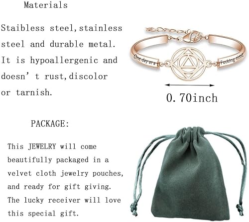 Miniatura 2 de Pulsera One Day At A Time de sobriedad, regalo de recuperación de adicciones, pulsera AA, regalo de sobriedad, regalo de 12 pasos