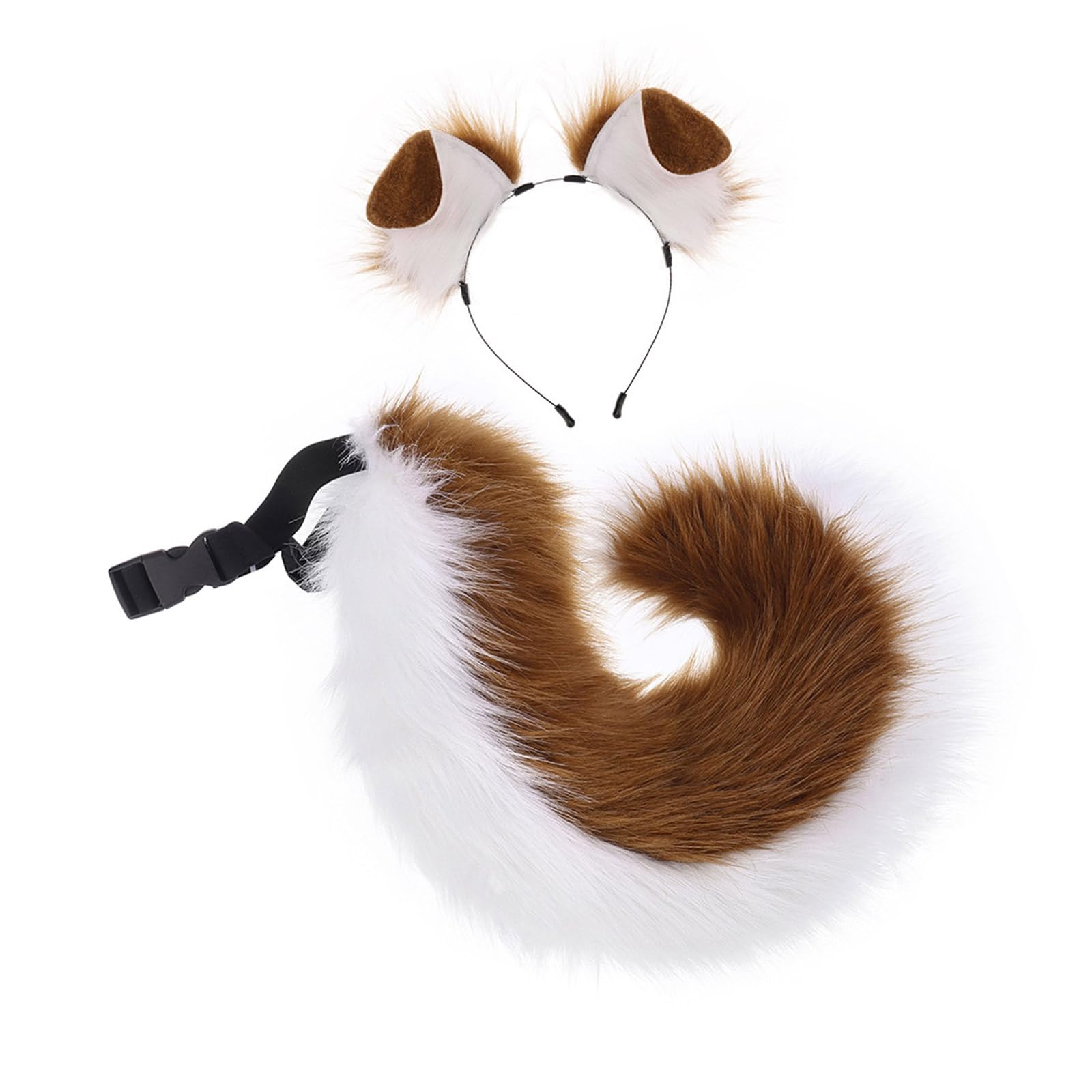 Kostiumy dla psa, zwierzę, kostiumy cosplay, sztuczne futro, uszy psa, opaska na głowę, ogon psa, na Boże Narodzenie, Halloween, przebranie na imprezę, rekwizyty, uszy, opaska na głowę i