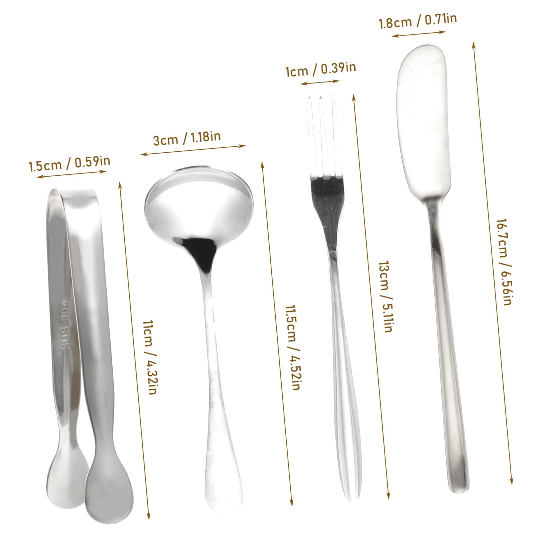 Alipis Cheese Knife Set Spoon 3-piece Butter Spreader Kit Coffee Spoon Dessert Fork Mini Serving Tong Ideal for Baking Entertaining