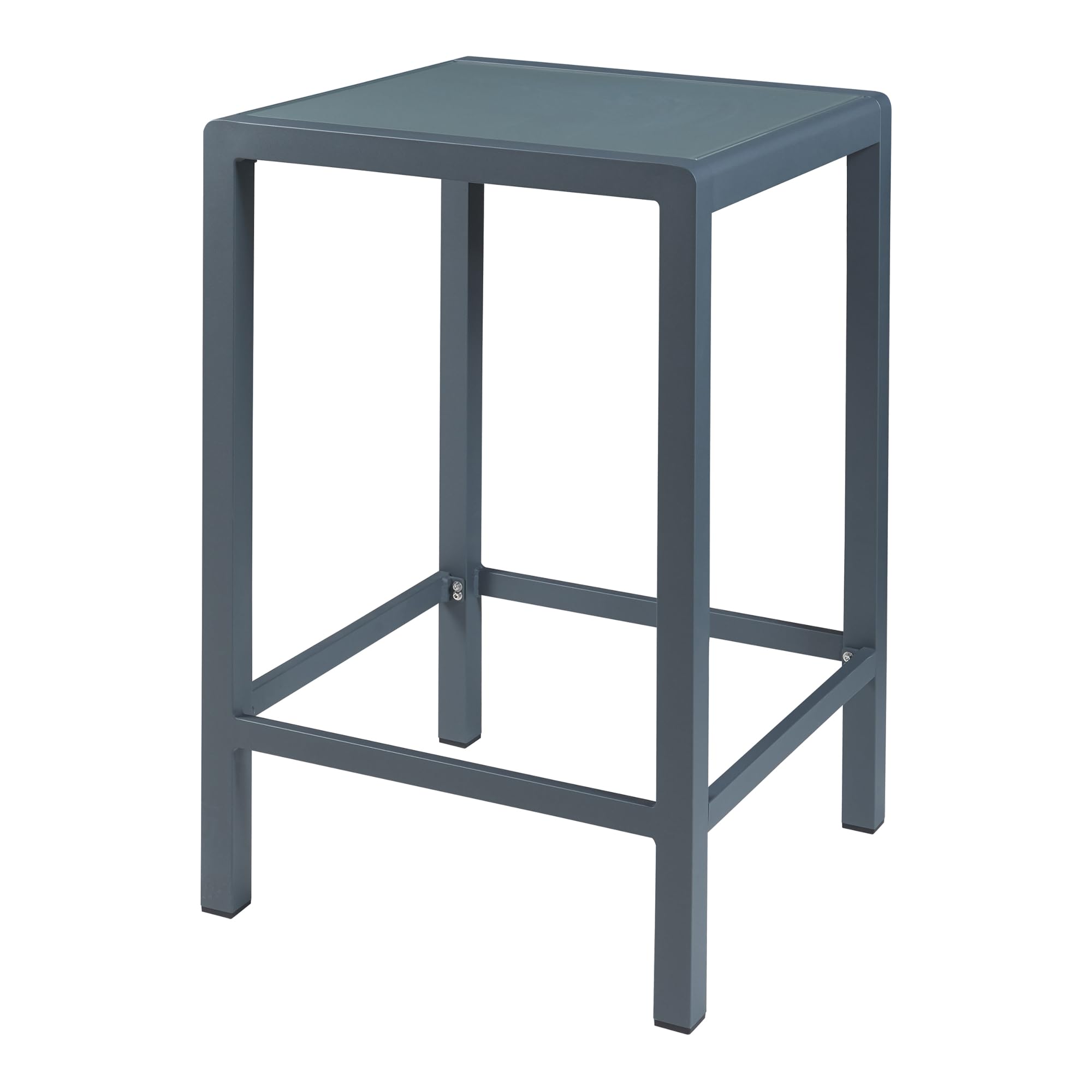 Avise 3-częściowy zestaw mebli ogrodowych z rattanu i aluminium, stół wysoki + 2 taborety, antracyt/szary